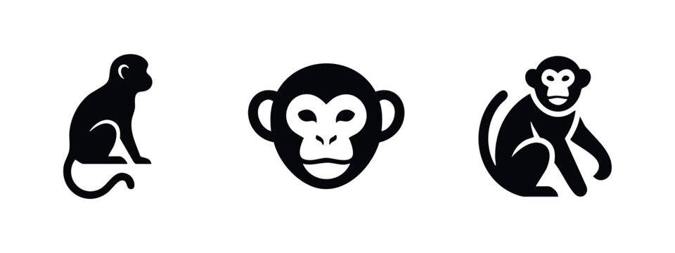 Monkey Icons - Primate Animals and Wildlife