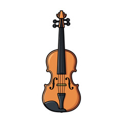 Fototapeta premium A detailed illustration of a classical stringed musical instrument on a white background