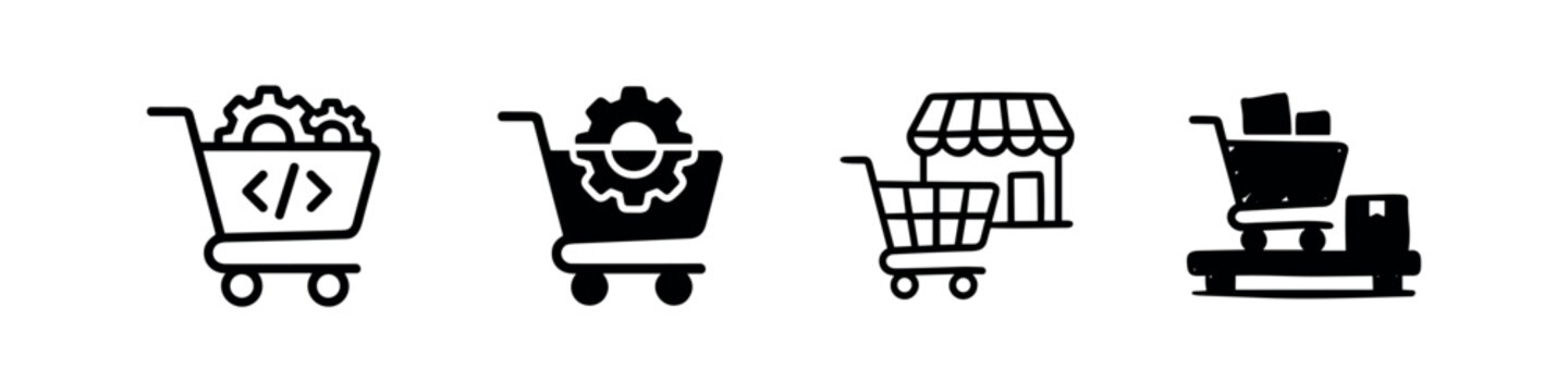 E-commerce and development icons