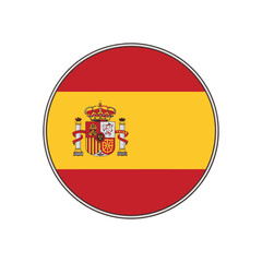 Fototapeta premium A circular icon featuring a national flag with horizontal stripes and an emblem