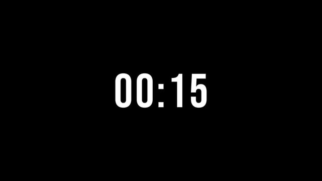 30 Second Countdown Timer on Black Background | Digital Clock Animation, Minimal 30 Seconds Countdown Timer Animatio, zero to thirty seconds timer 