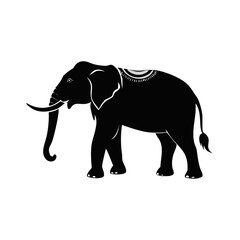 Fototapeta premium asian elephant icon silhouette illustration for wildlife and nature design