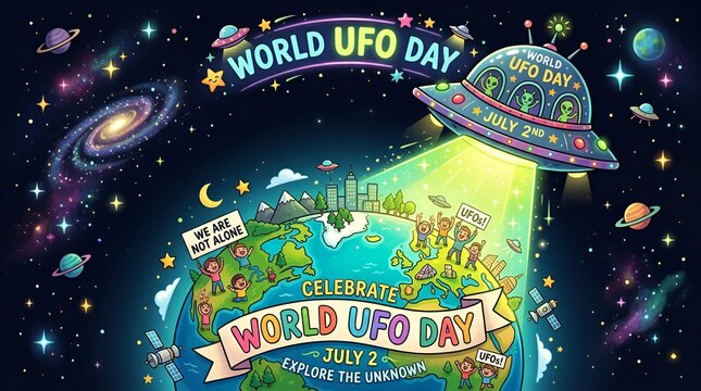 World UFO Day Celebration: Aliens Invade Earth with Flying Saucers and Galactic Wonders