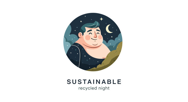 Sustainable Recycled Night Concept Pixel Art Badge
