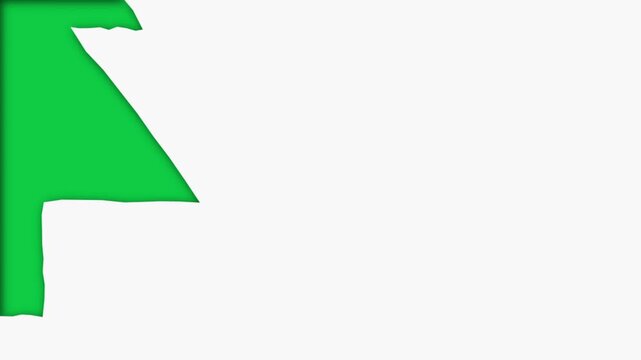 White Jagged Paper Tear Rip Open Border Frame Rough Texture Graphic Design Mask Reveal Empty Green Screen