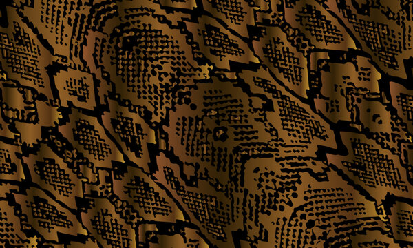 Black and brown snake skin pattern. rough reptile skin.