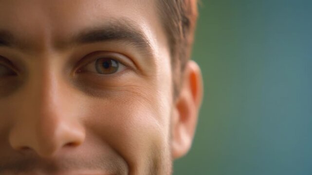 close-up woman eye blinking natural expression