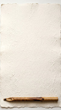 Calligraphy pen at bottom with massive handmade paper space