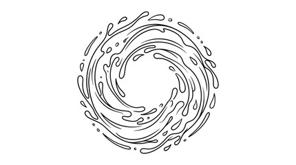 Fototapeta premium Swirling Water Vortex Graphic - Abstract Circular Splash Design