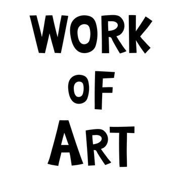 Black work of art doodle typography design element