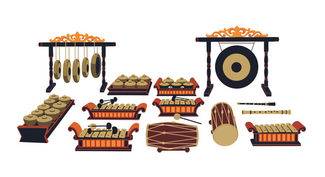 Gamelan Ensemble: Traditional Indonesian Musical Instruments Collection