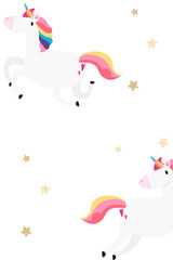 Obraz premium Unicorn colorful golden stars png pattern