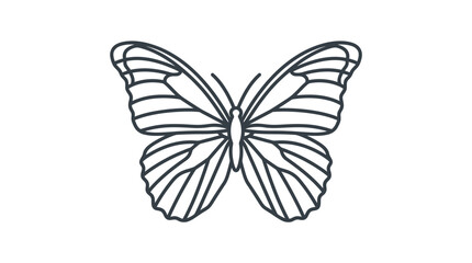 Fototapeta premium Simple butterfly line art drawing for kids coloring.