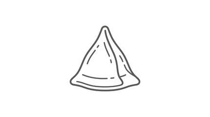 Fototapeta premium Single indian samosa snack minimalist line art illustration.