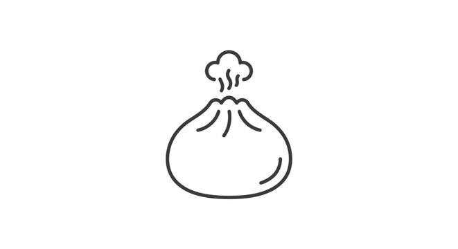 Single steaming hot steamed bun or baozi icon.