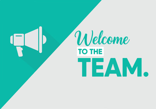 Welcome to the Team. Business Announcement. Flat Vector Style. Clean Background. Social Media Post.