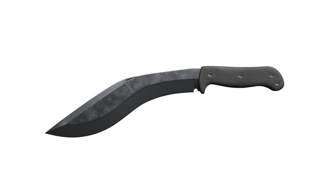 Black Kukri Knife on Black Background