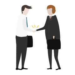 Fototapeta premium Corporate handshake png clipart, business deal illustration