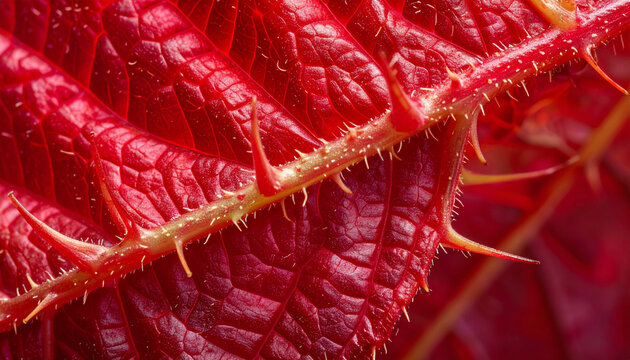 Close up red leaf