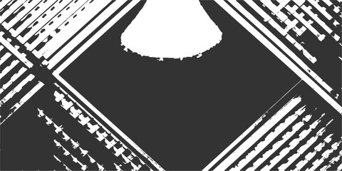 Black and white abstract background with music piano keyboard icons and technology business symbols vector illustration © Khalil