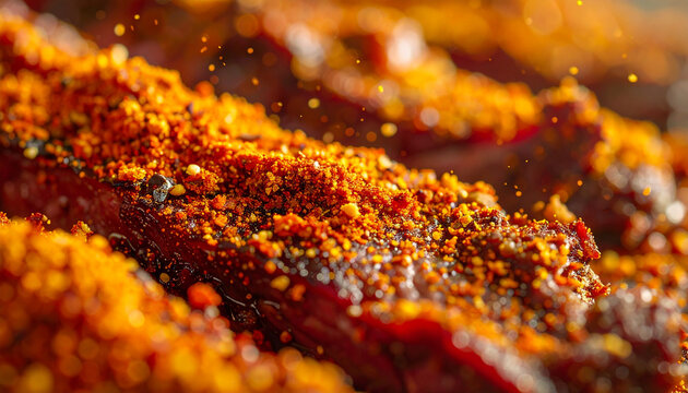Close up seasoned food