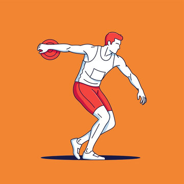 Discus Thrower Athlete Graphic Illustration
