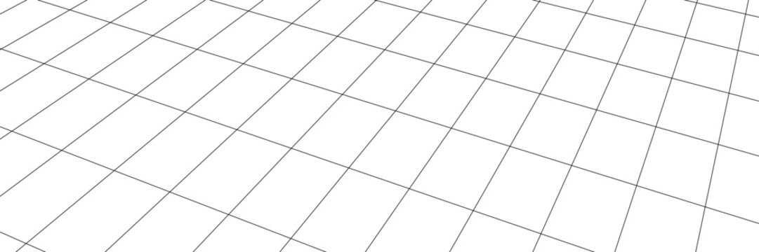 Vector perspective grid. Detailed lines forming an abstract background. Ultra wide illustration.