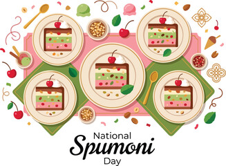 Naklejka premium Spumoni dessert on plates with cherries.