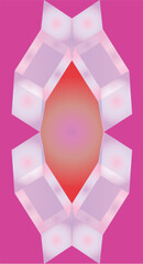Fototapeta premium Luxury pink geometric seamless pattern tile with crystalline diamond shapes