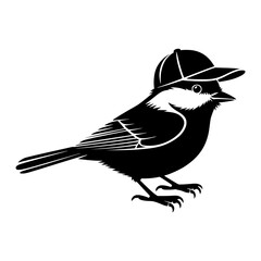Chickadee Wearing Baseball Cap © KayBee