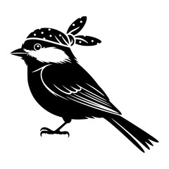Chickadee Wearing Bandana © KayBeeSVGs