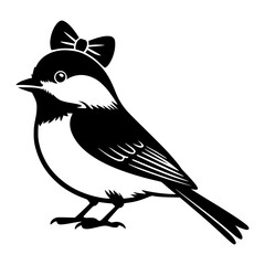 Chickadee With Bow © KayBeeSVGs