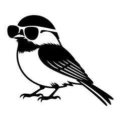 Chickadee Wearing Sunglasses © KayBeeSVGs