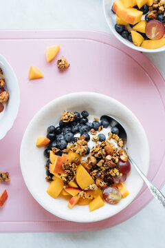 Bowl with fresh healthy muesli