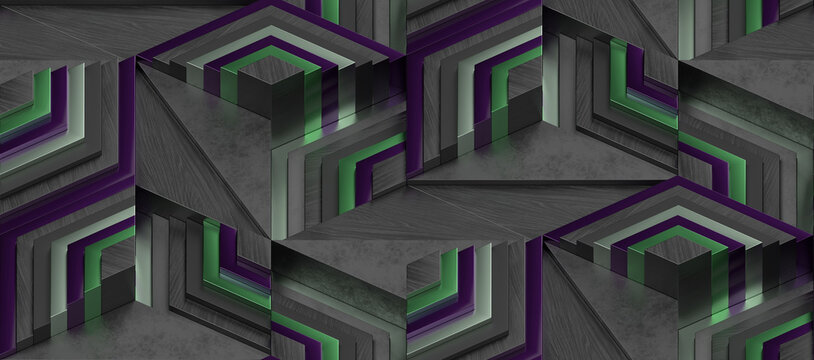 An unbroken geometric pattern, reminiscent of a mosaic.