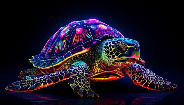 Colorful turtle artistic illustration
