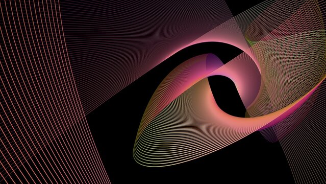 The abstract waves of vivid threads.