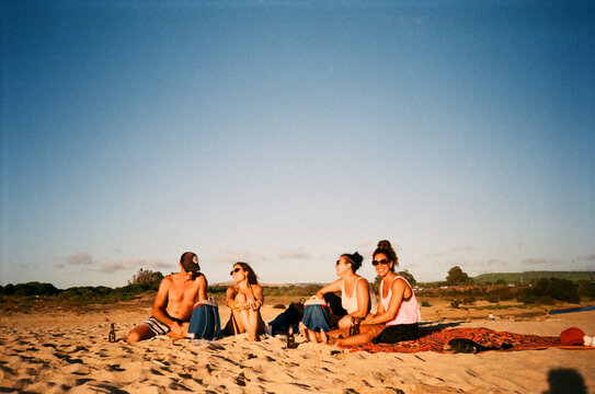 Friends enjoying the beach