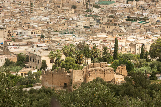 Panoramic city view of Fes, Morocco