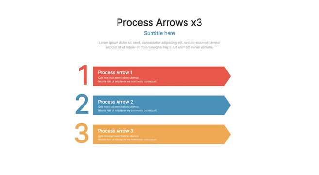 3-step process arrow infographic animation for animation