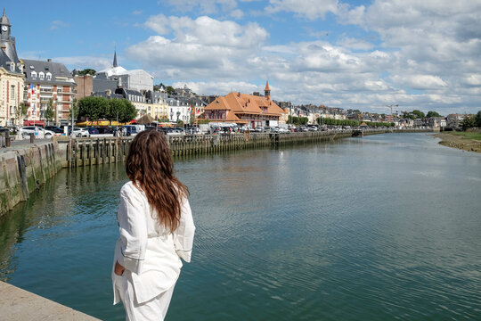 Woman Looking at Trouville River