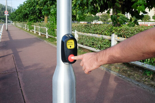 Pressing Pedestrian Crossing Button