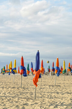 Vibrant Umbrellas on Sandy Beach