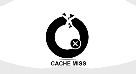 Error cache miss icon symbol. © Dwi