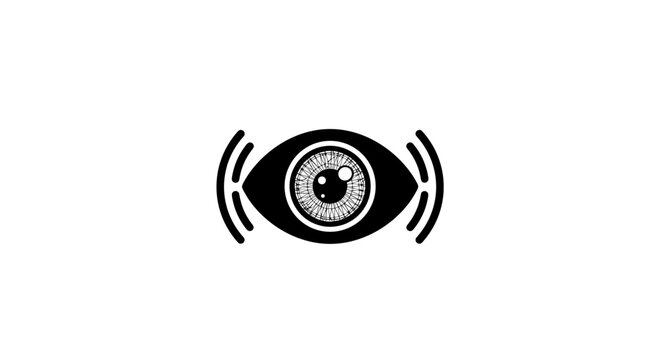 Eye with sound waves looking around.
