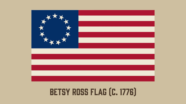Historic Betsy Ross Flag Vector Illustration
