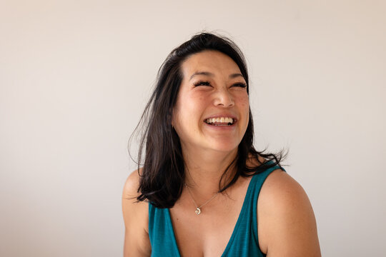 Smiling joyful woman