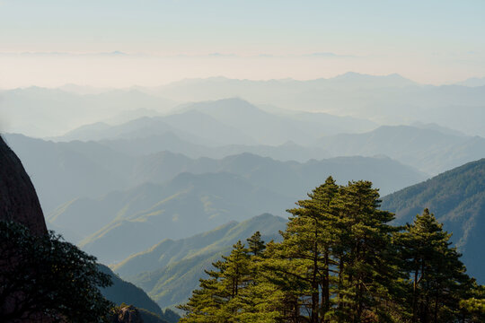 Outline of mountains in China like Eastern painting 