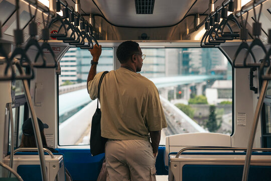 Passenger on train in Tokyo