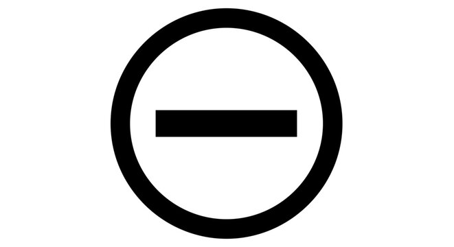 Minus sign in a circle symbol 2.